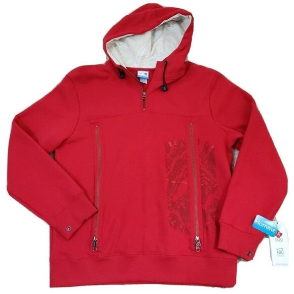 CANADA ~Mens/Homme Size M~ Red Hoodie Canada Letters Logo Oversized Cotton NWT. - Picture 6 of 12